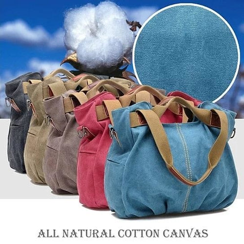 Canvas Satchel (Handbag) with RFID Case in 7 Colors