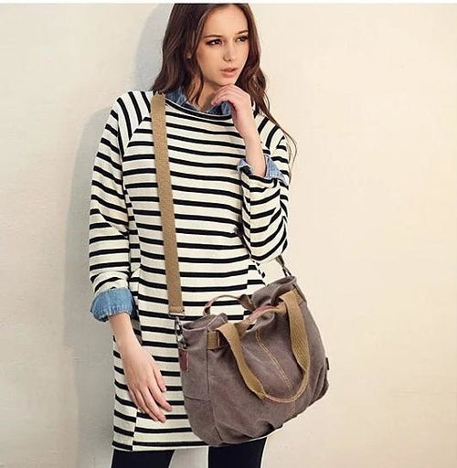 Canvas Satchel (Handbag) with RFID Case in 7 Colors