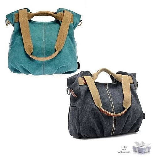 Canvas Satchel (Handbag) with RFID Case in 7 Colors