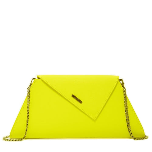 Unique Yellow Leather Clutch Bag
