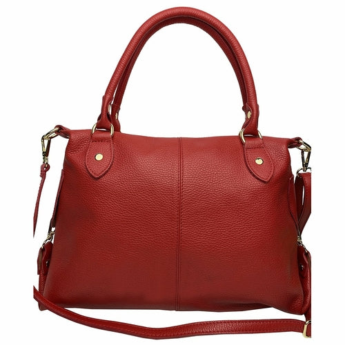 Italian Artisan Red Mariza Leather Shoulder Bag