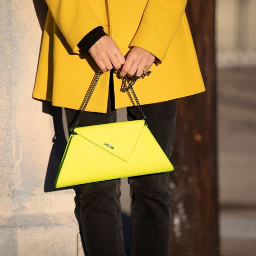 Unique Yellow Leather Clutch Bag