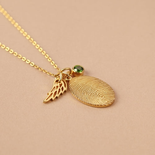 Fingerprint Necklace With Birthstone