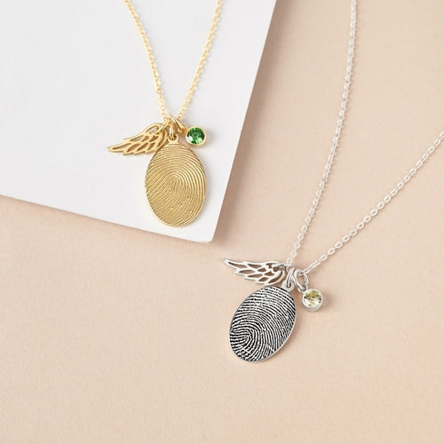 Fingerprint Necklace With Birthstone