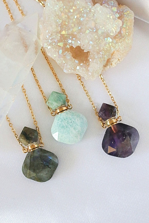 Luxury Mini Crystals Bottles | 24 K Natural Crystals Necklaces