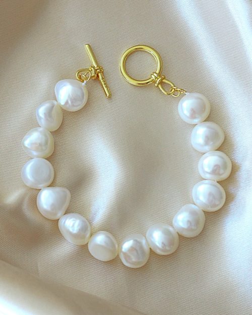 Freshwater Pearls & 925 Sterling Silver Bracelet