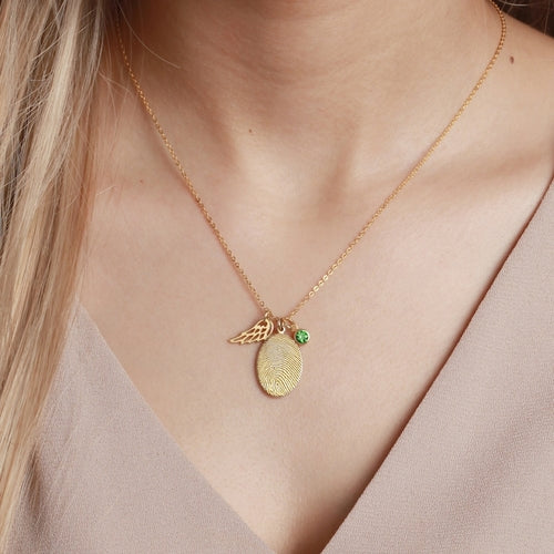 Fingerprint Necklace With Birthstone